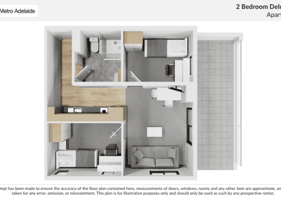 2 Bedroom Deluxe Balcony Floorplan