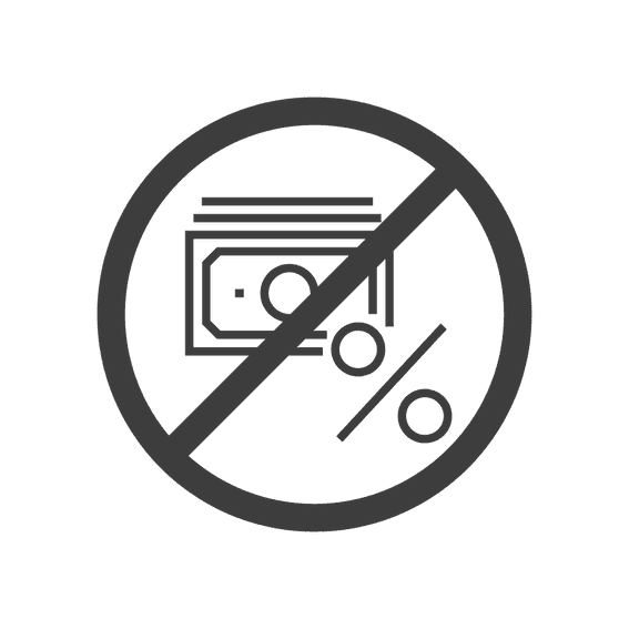 Vector icon of no discounts used at Villa Premiere Boutique Hotel & Romantic Getaway