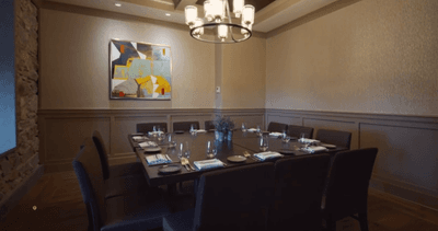 A private dining table in a room at The Abbey Inn