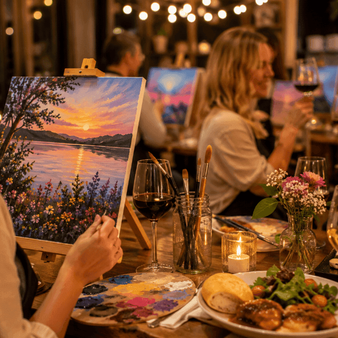 Sip, Savour & Paint sign