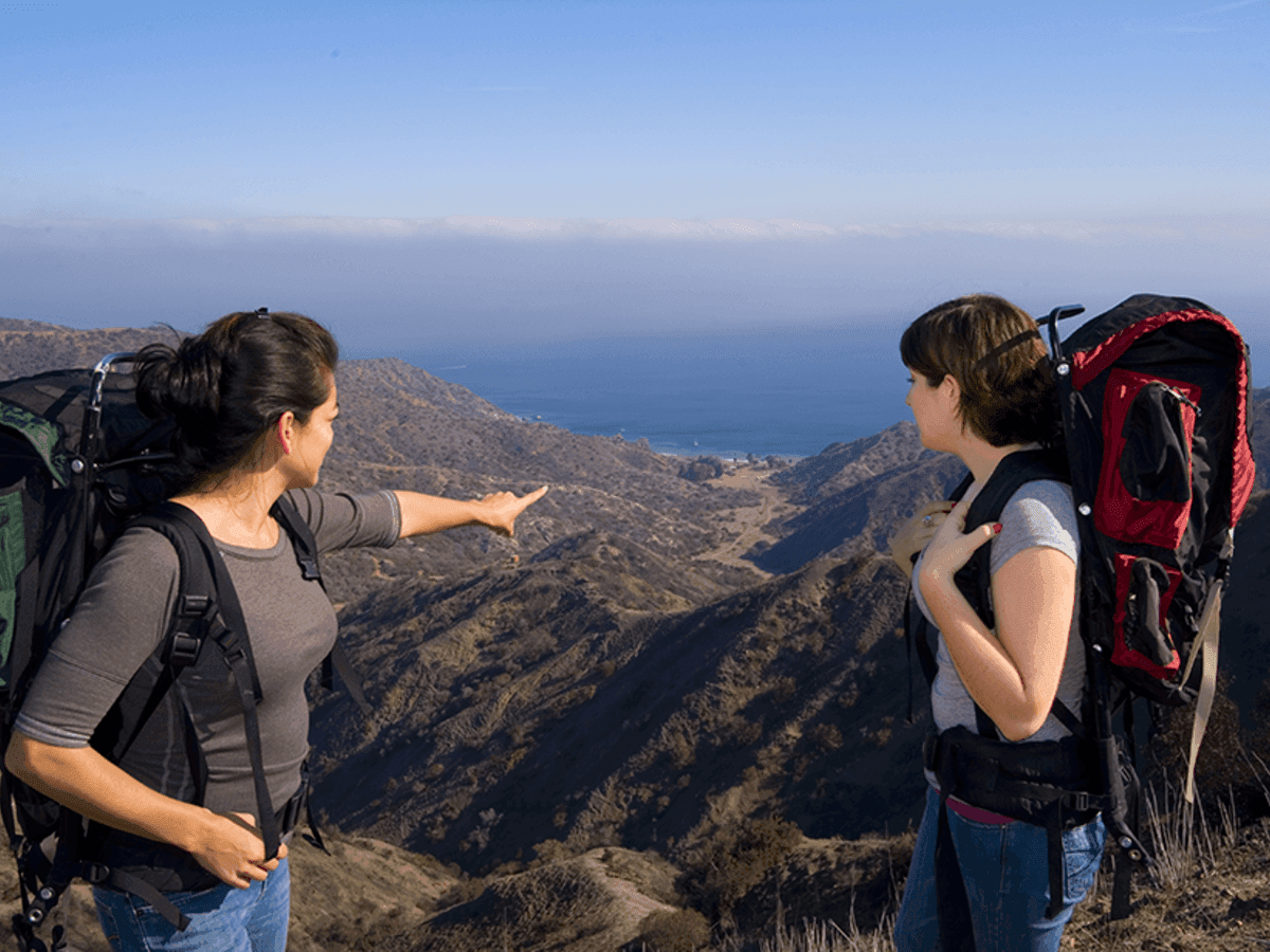 Ladies overlooking from the view point near Catalina Island Company