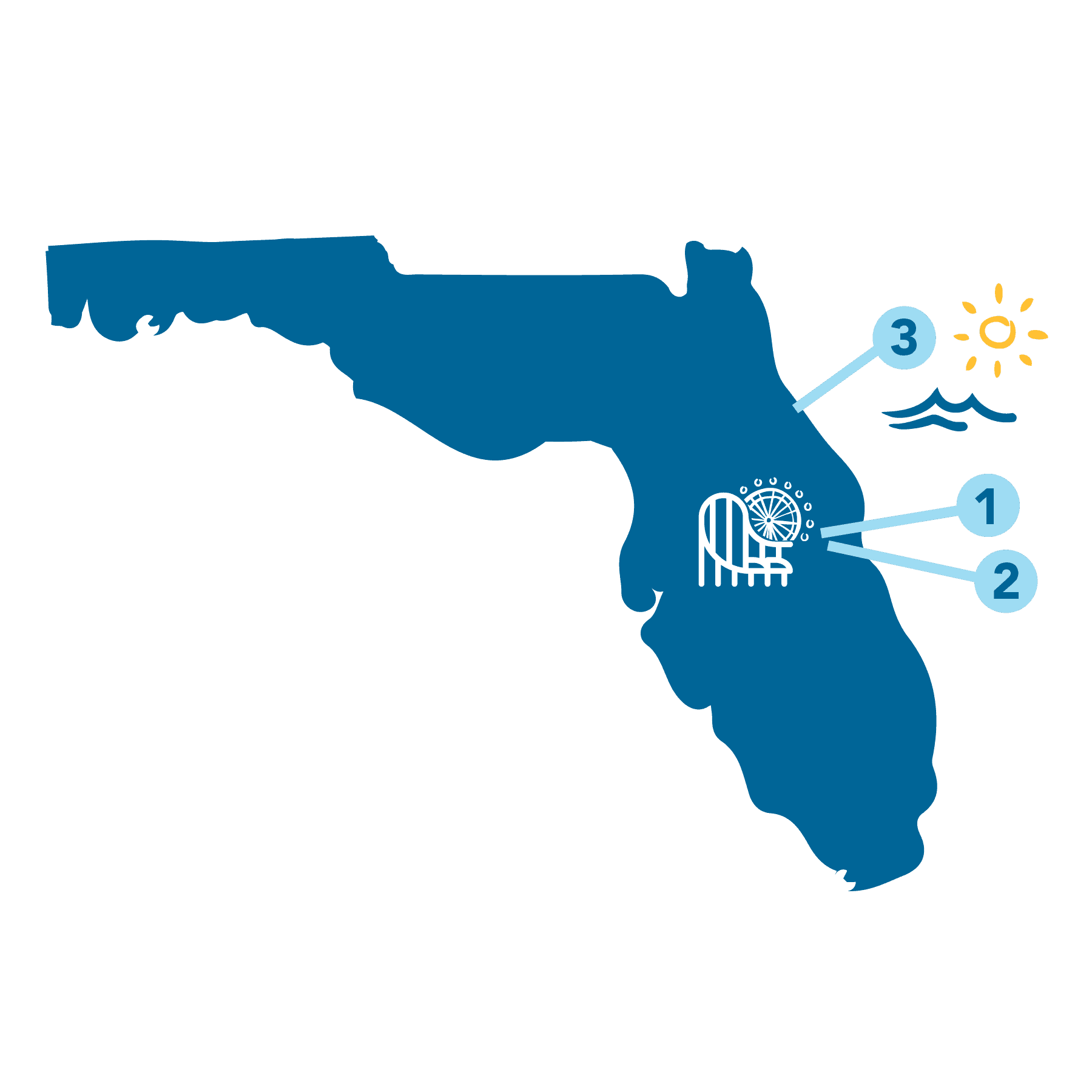 Map of Florida state at Legacy Vacation Resorts