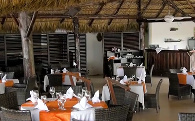Table set-up at the Velero at Playa Blanca Beach Resort