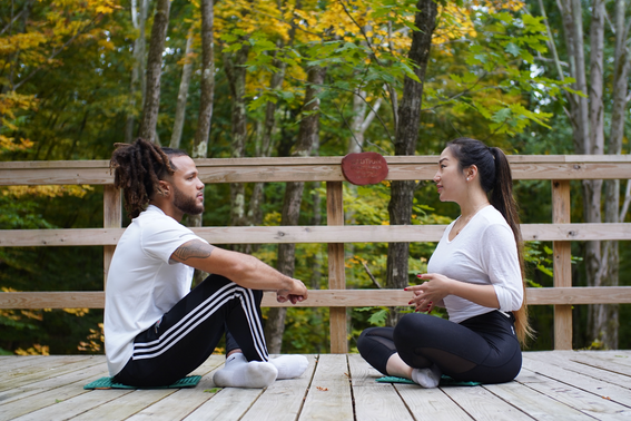 A couple having Relationship Healing session near Honor's Haven
