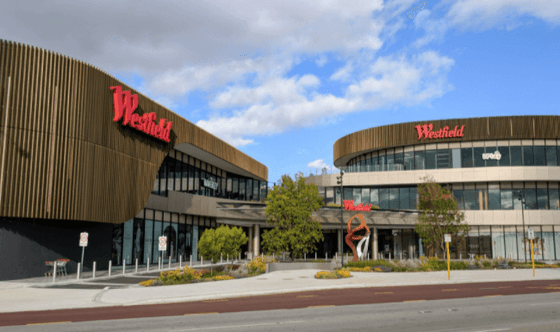 Exterior view of Westfield Carousel shopping mall near Nesuto Curtin