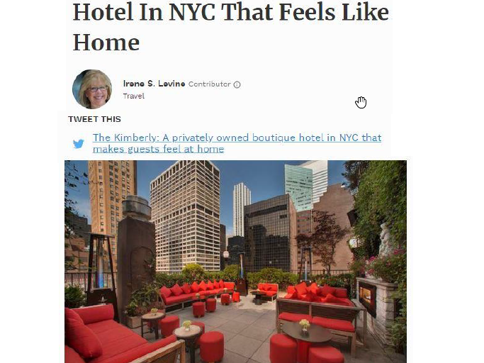 ザ キンバリー アットホームな雰囲気を提供するニューヨークのブティックホテル ザ キンバリー