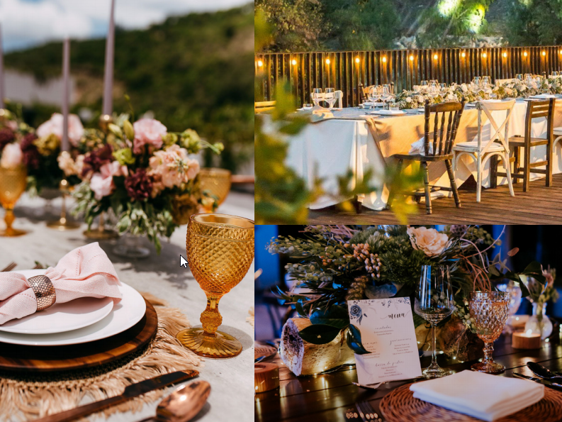 A collage of wedding receptions at Live Aqua Beach Resort
