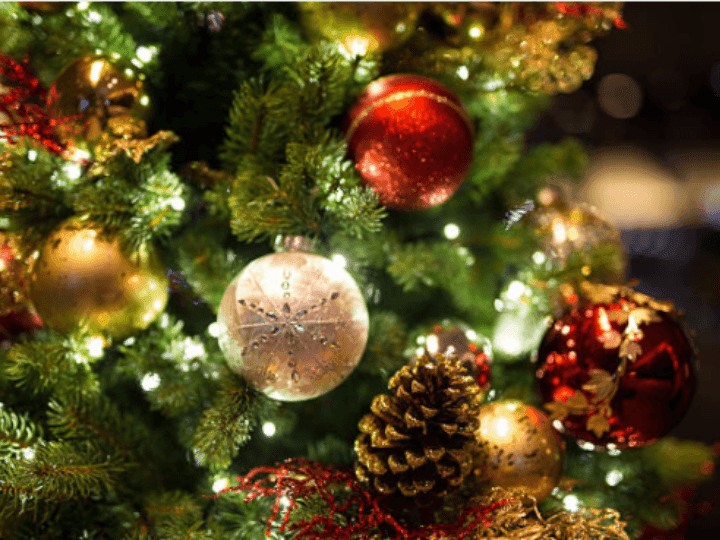 Closer view of Christmas Tree Decorations at Duxton Hotel Perth