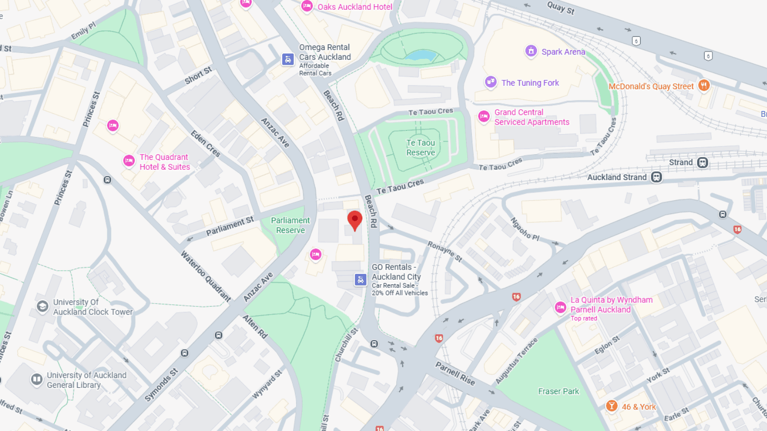 Student Living Auckland – Anzac Map