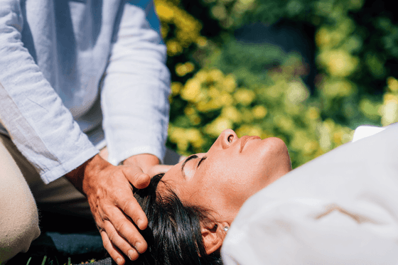 A person getting a massage at Honor’s Haven retreat
