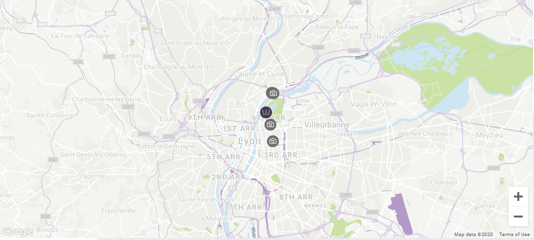 Carte localisation Warwick Reine Astrid Lyon