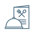 Menu and serving dish icon representing dining services at Anchorage By The Sea