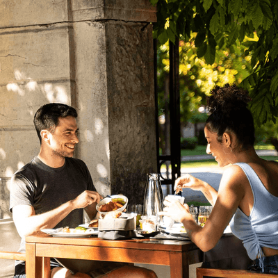 Having breakfast at Restaurant Magnolia, Falkensteiner Hotels