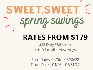 An offer poster for spring savings of Hotel Angeleno