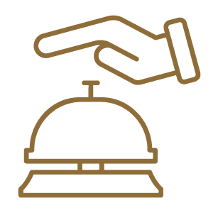 icon of a hand ringing a hotel bell