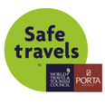 Safe travels logo used at Porta Hotel del Lago