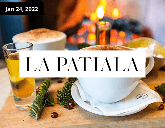 La Patiala Poster with hot-chocolate background, Hotel Jackson