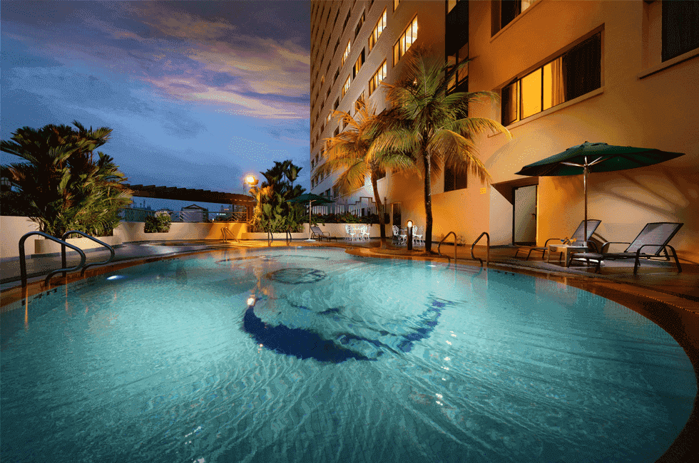 Exterior view of outdoor pool with the skyline at Sunway Hotel Georgetown