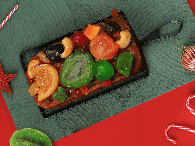 A festive tray filled with Christmas-themed food, beautifully arranged and ready to be enjoyed during the holiday season.