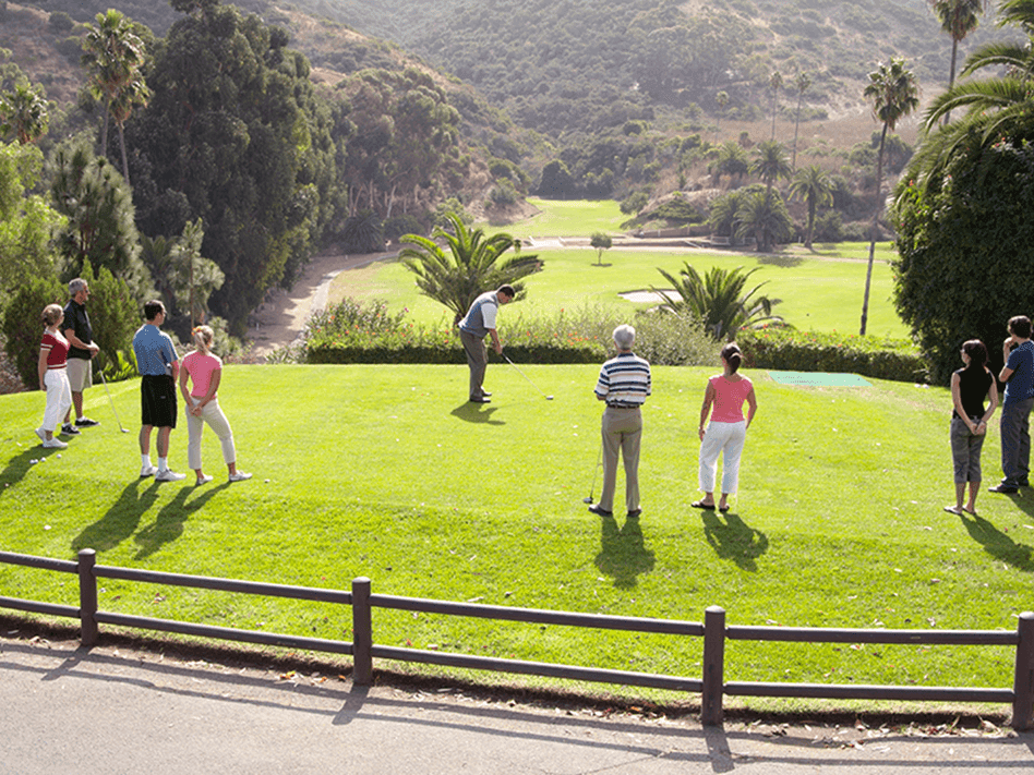 People playing golf in the court near Catalina Island Company