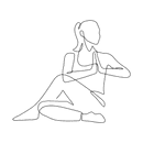 One-line art of a woman doing yoga used at Hotel Eldorado