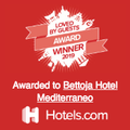 Hotels.com award winning poster used at Bettoja Hotel Mediterraneo