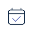 Blue calendar icon with a check mark at Park Hotel Group