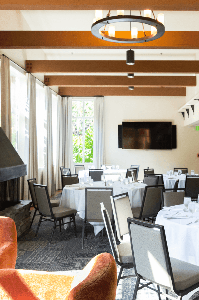Meeting room with table arrangement at Alderbrook Resort & Spa