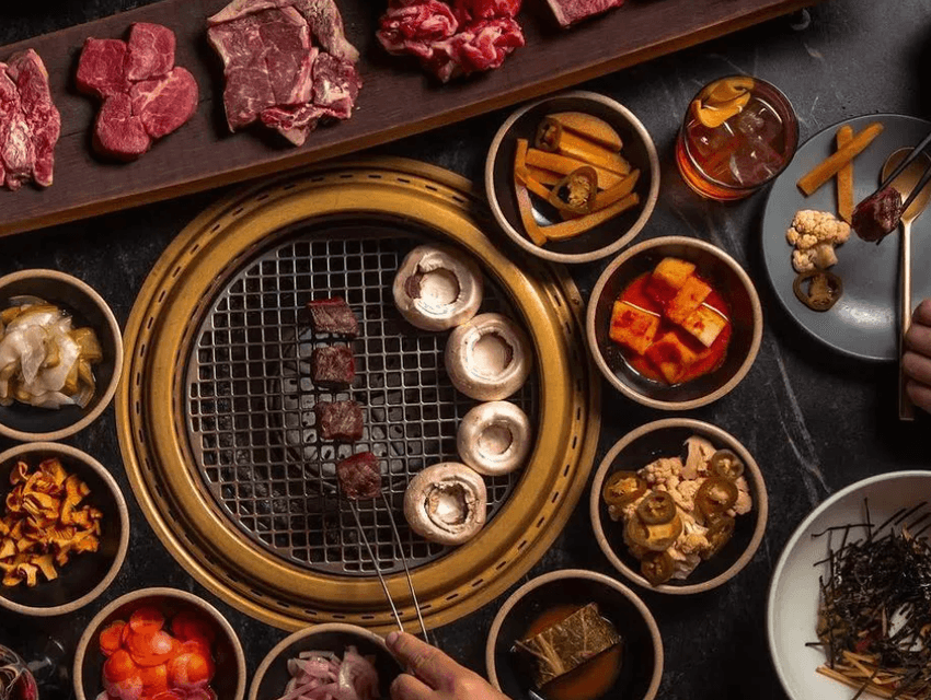 An image of the table grill with meets