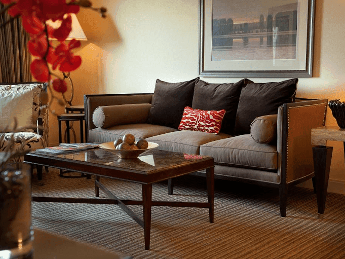 Living area in West Hills Suite at Paramount Hotel Portland