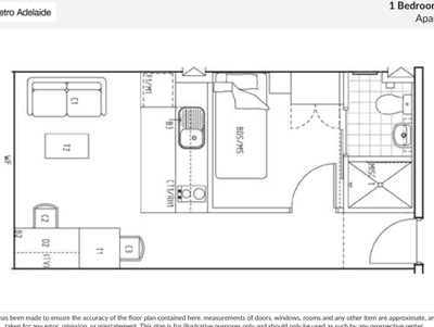 1 Bedroom Apartment - Floor Plan 