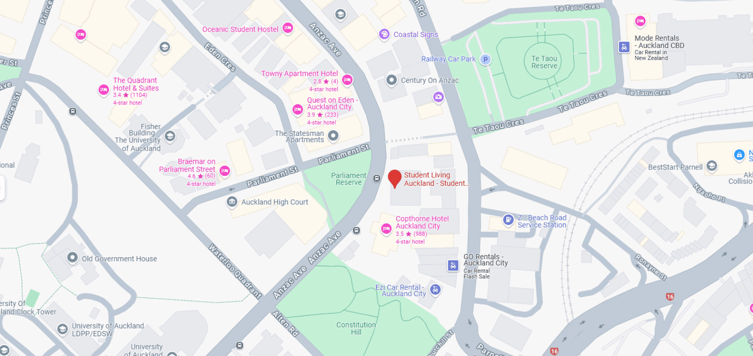 Student Living Auckland - Beach Map