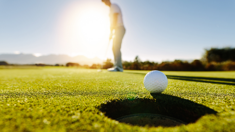 Close-up of a golf ball by the pit at Warwick Paradise Island Bahamas