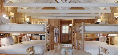 Interior of a room with 2 bunk beds at Sleeping Lady Mountain