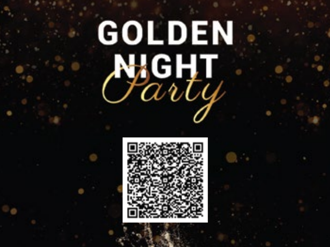 Golden Night Party with Barcode poster at Fiesta Americana 