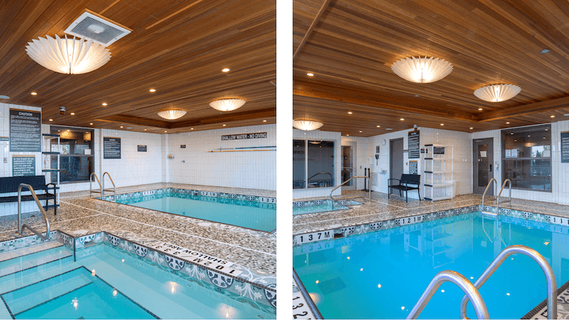 The pool at Sandman Hotel Hamilton