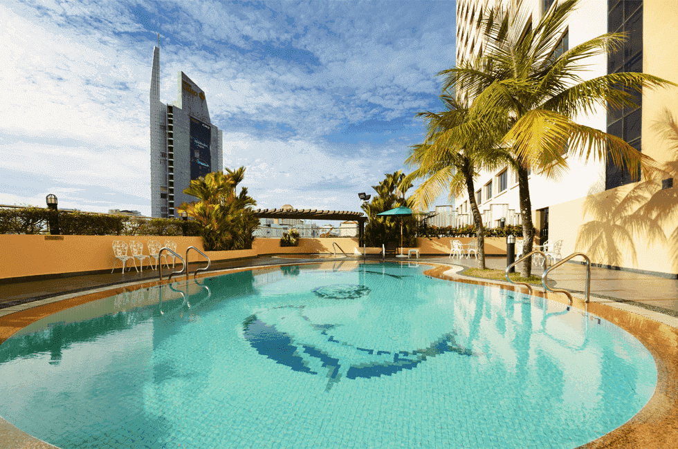 Exterior view of outdoor pool with the skyline at Sunway Hotel Georgetown
