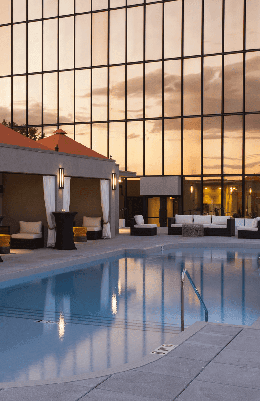 Lounge area by the Outdoor pool at Defoor Hospitality