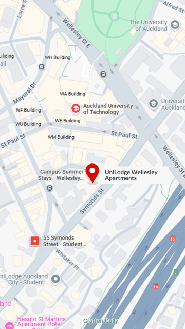 UniLodge Wellesley Apartments Map