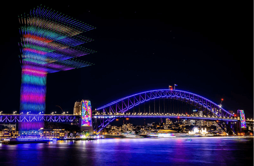 Sydney bridge at night near Pullman Quay Grand Sydney