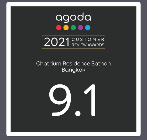 Customer Review Award by Agoda at Chatrium Residence Sathon