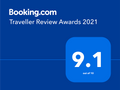 Booking.com Traveller Review Awards 9.1 ratings for Eliot Hotel