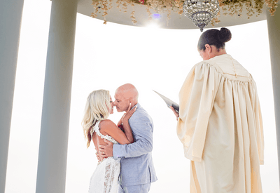 Wedding ceremony outdoors at The Morgan Resort Spa Village