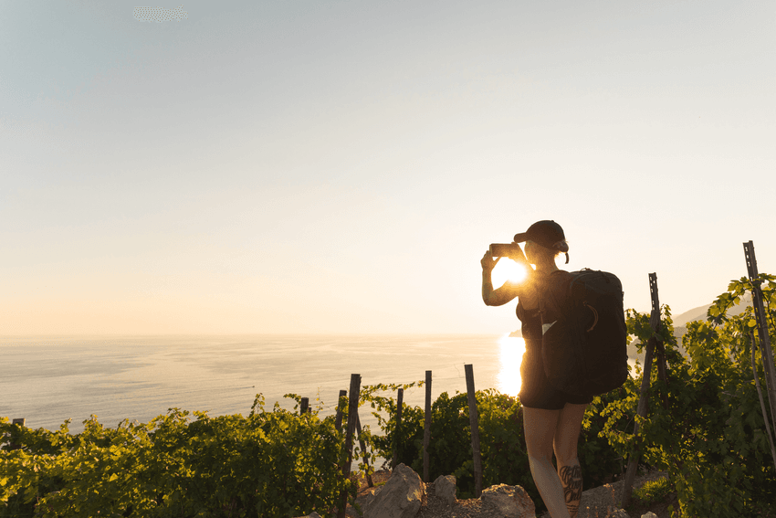 a woman taking a picture
