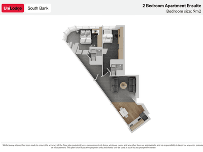 UniLodge South Bank - 2bed Floorplan - Web