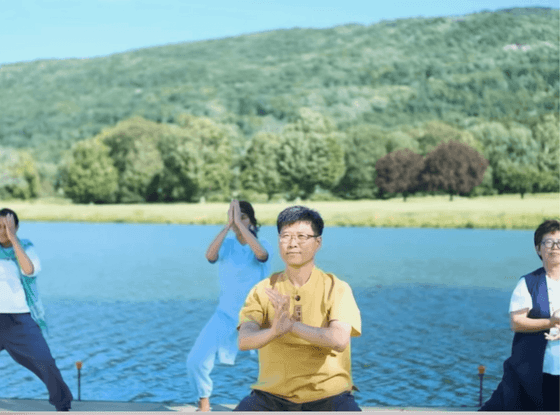 People engaged in outdoor exercises near Honor’s Haven Retreat