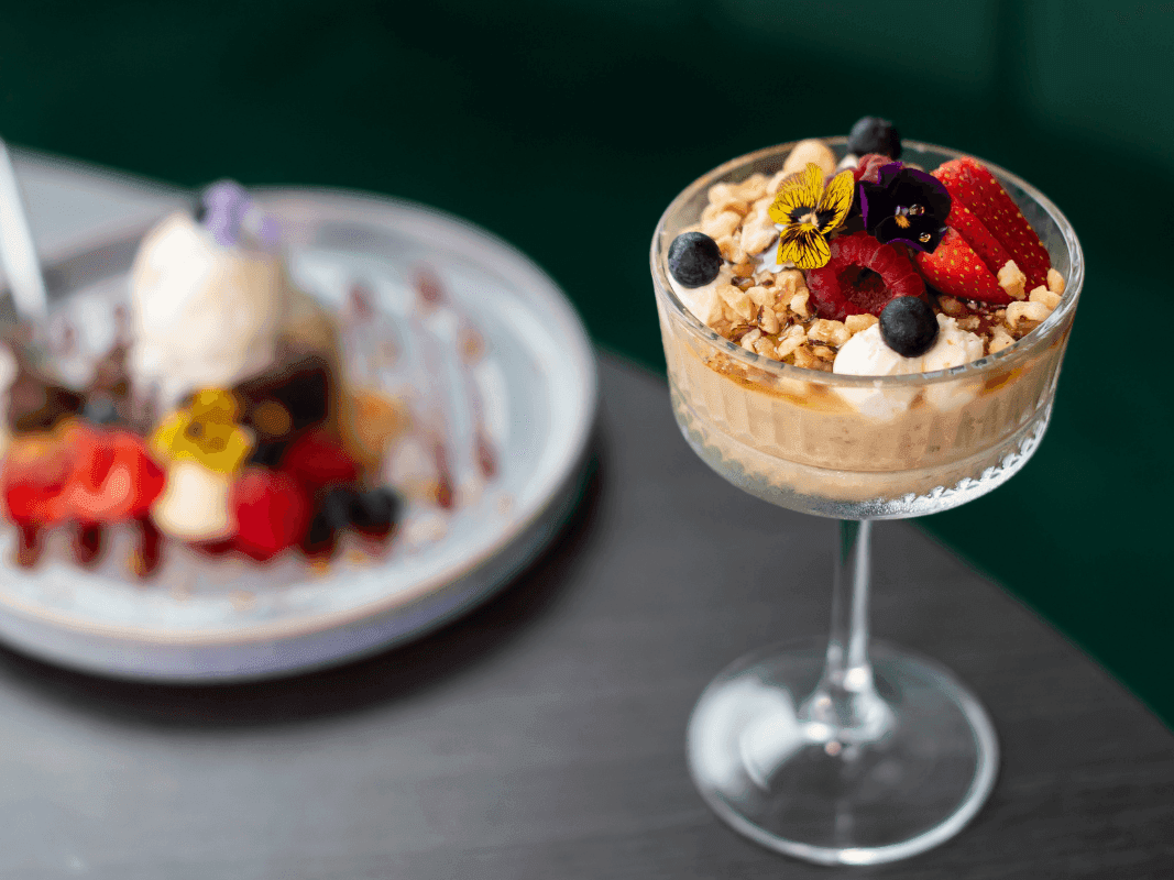 Well-prepared dessert served on a glass cup at Pullman Magenta Shores