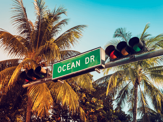 Ocean DR road sign near Clevelander South Beach