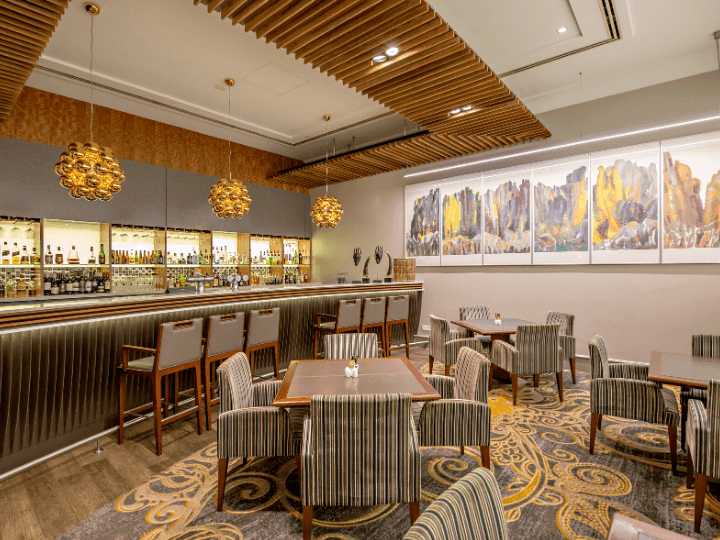 A view of stylish cocktail bar at the Duxton Hotel Perth