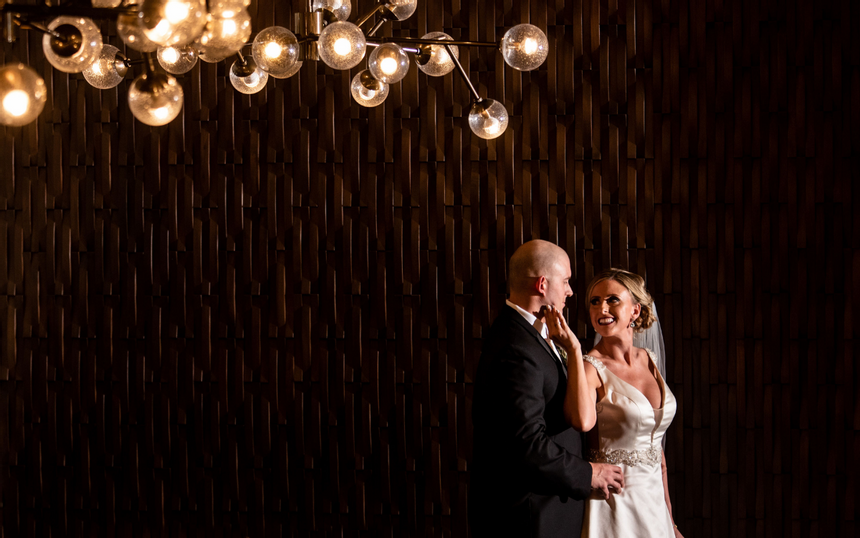Newlywed couple shares a loving look at our Avalon wedding venue